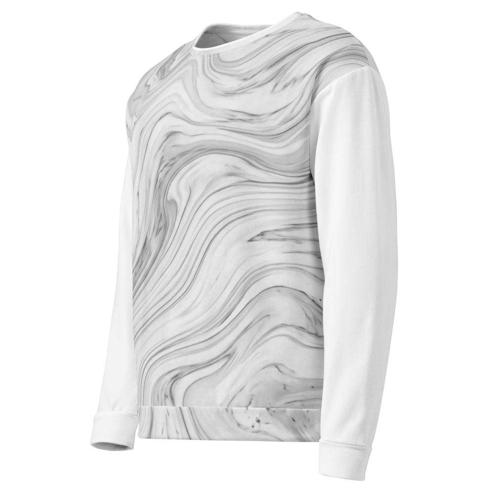 Luxury Minimalist Grey Marble Unisex Sweatshirt thumbnail 3