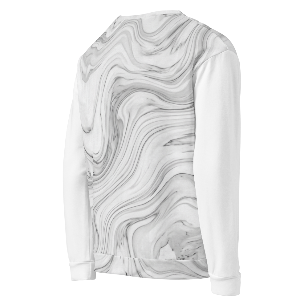 Luxury Minimalist Grey Marble Unisex Sweatshirt thumbnail 4