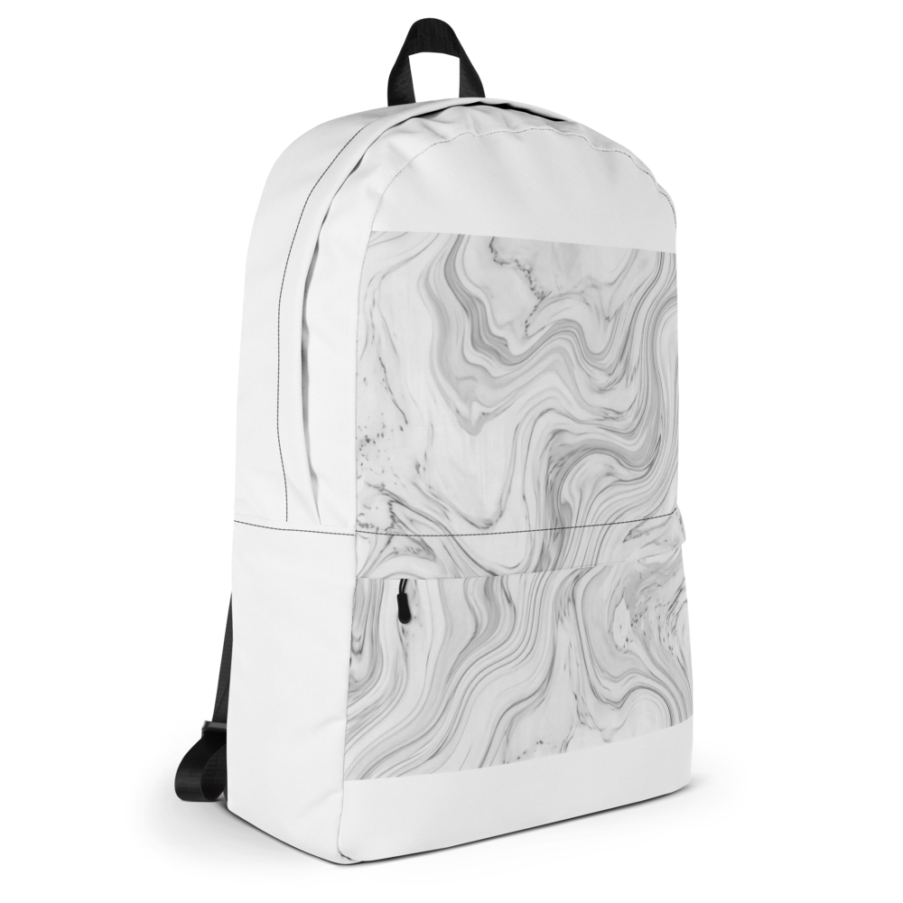 Luxury Minimalist Grey Marble All-Over Print Backp thumbnail 4