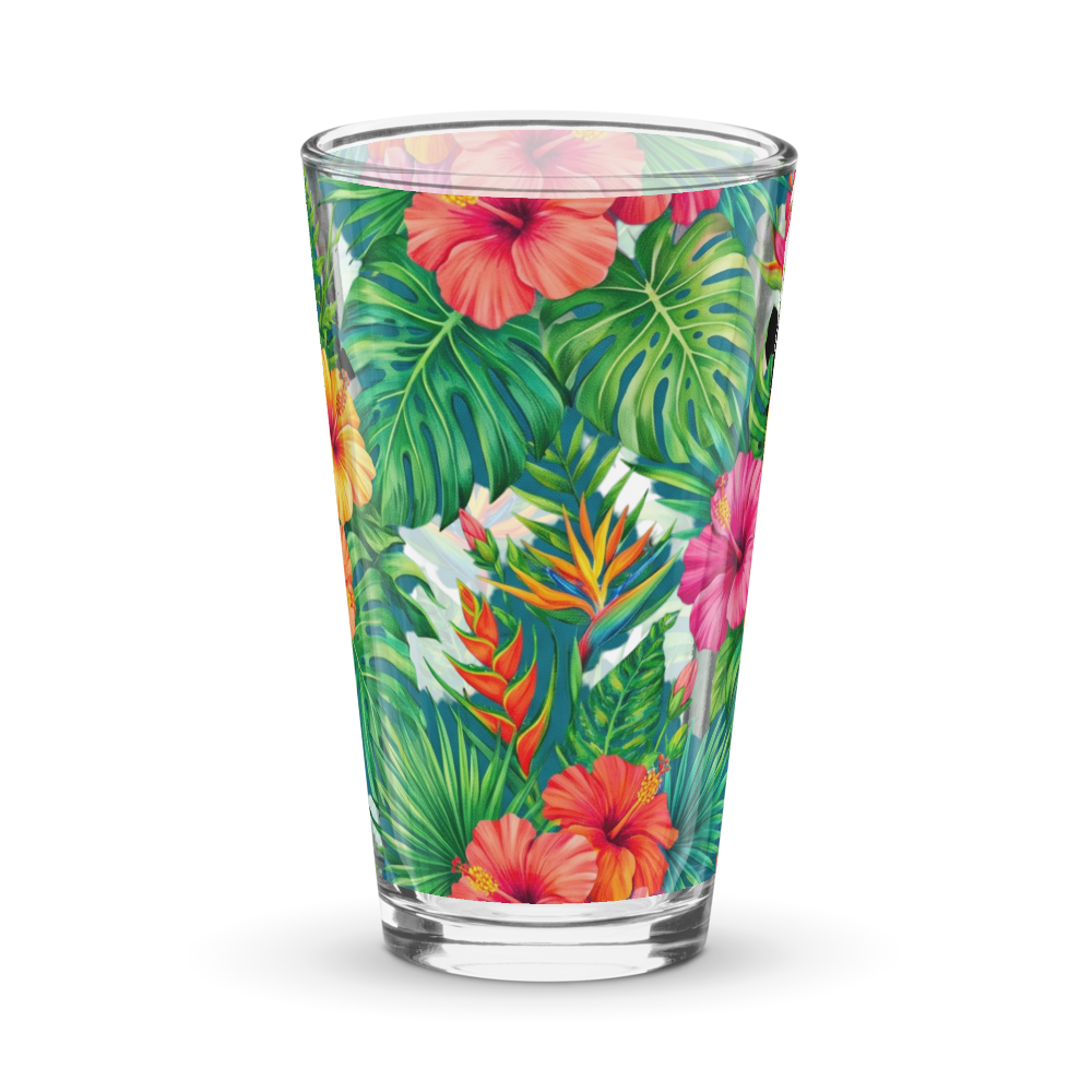 Vibrant Tropical Hibiscus Shaker Pint Glass 16 oz thumbnail 3