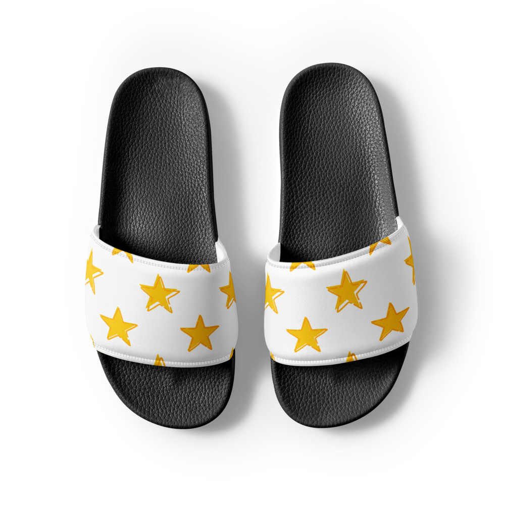 Cute Yellow Stars Men Slide Sandals thumbnail 3