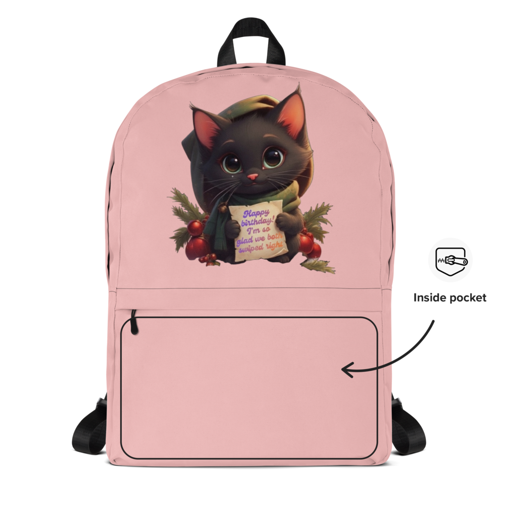 Cute Black Cat "Swiped Right" Christmas Birthday thumbnail 4