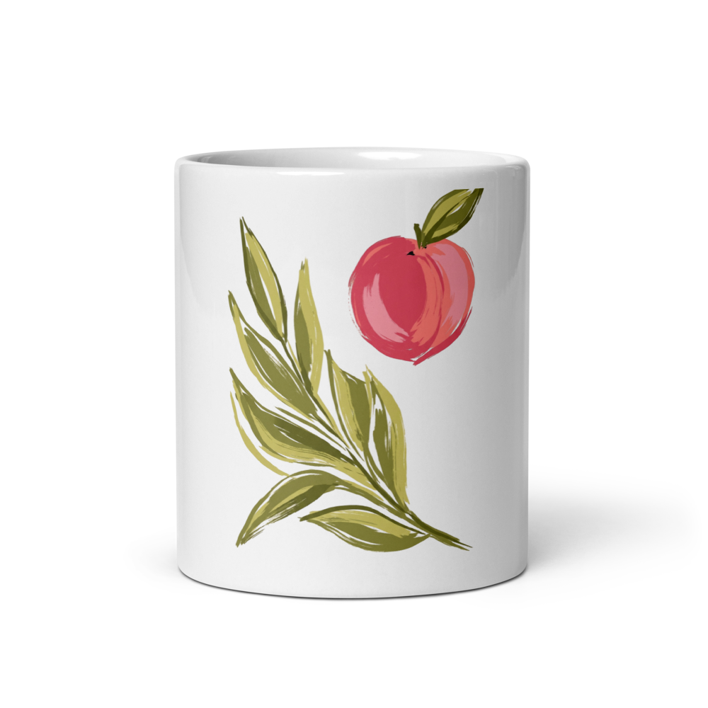 Peach & leaf aesthetic mug thumbnail 3