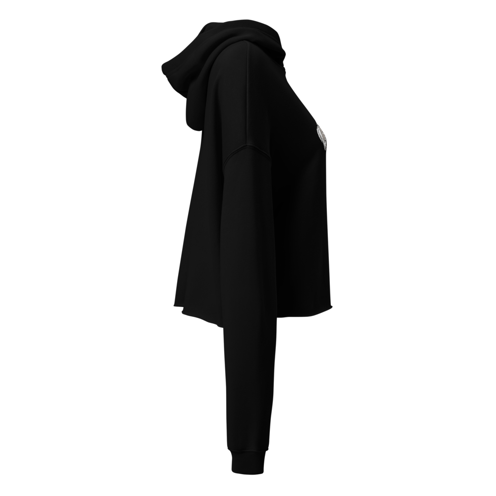 woman cropped plain black hoodie  thumbnail 3