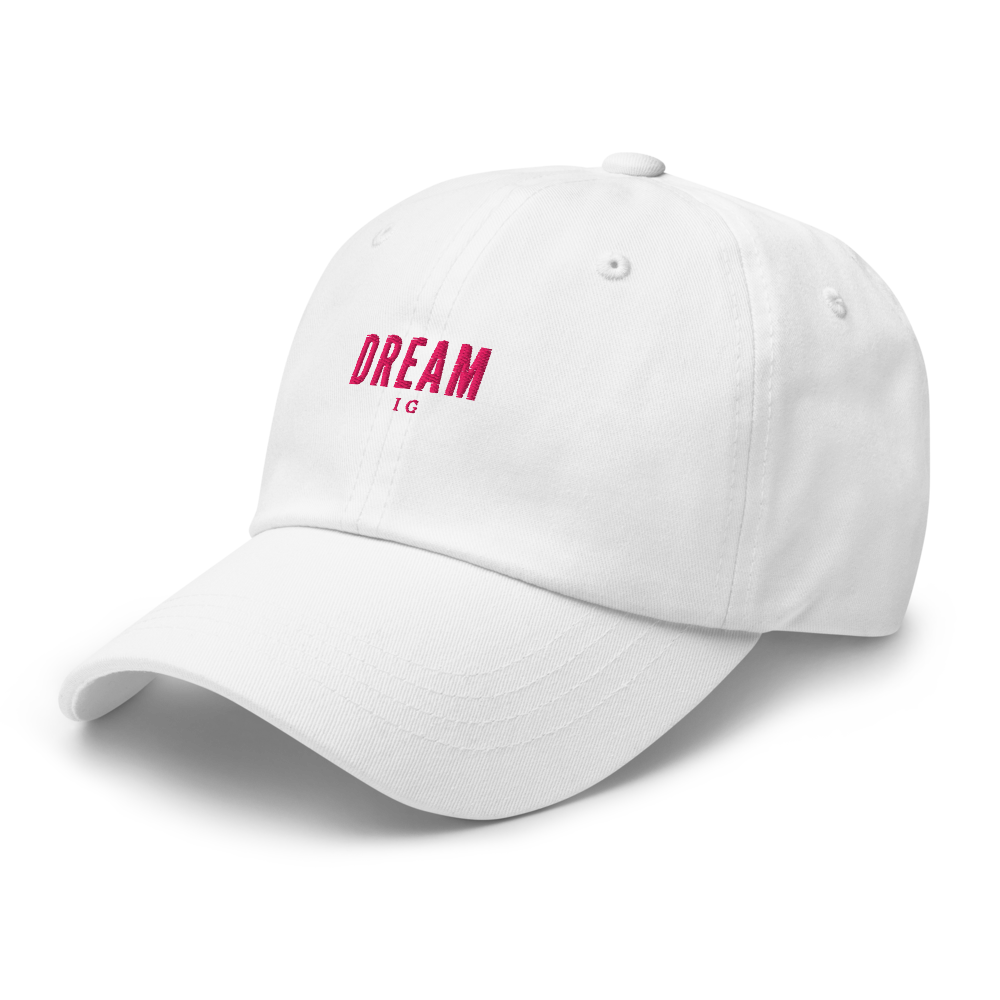 Dream Big Embroidered White Cotton Dad Cap | Adjus thumbnail 5