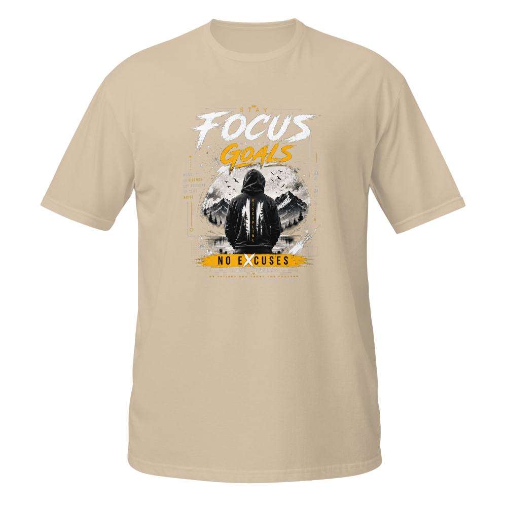 Stay Focused No Excuses Motivational T-Shirt thumbnail 3