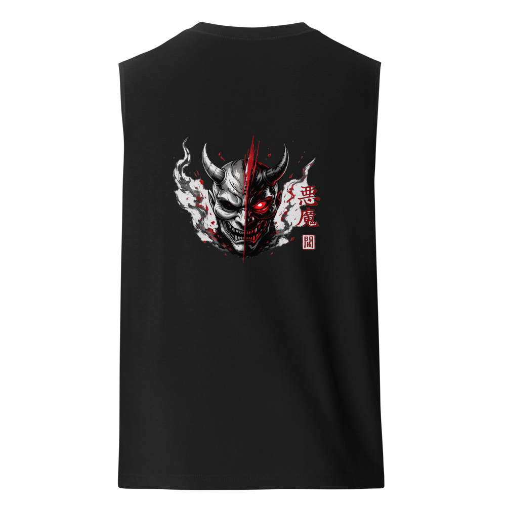 Shadow Oni Anime Sleeveless Tank Top – Black Japan thumbnail 2