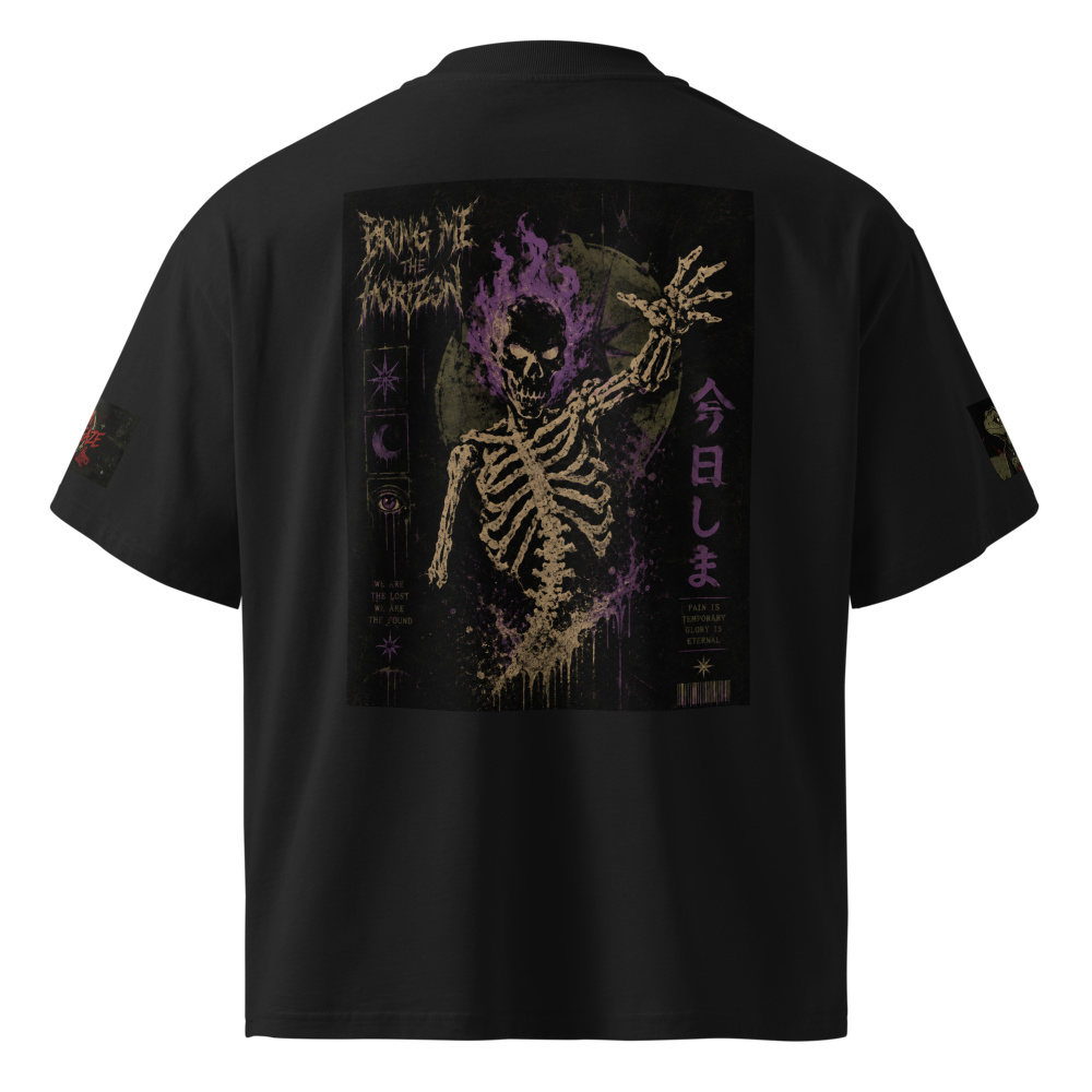 Straygaze - Skeleton on fire tee. thumbnail 2