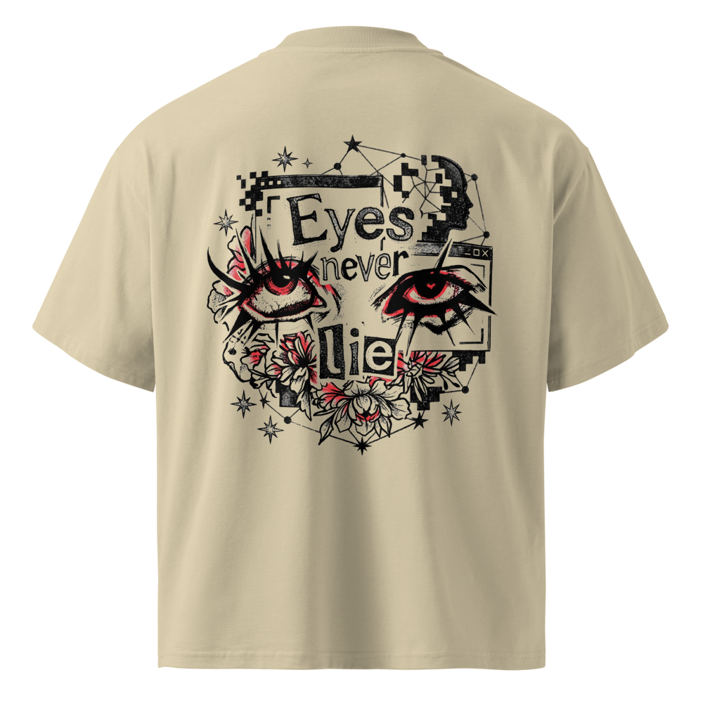 Straygrunge - Eyes never lie oversized tee. thumbnail 4