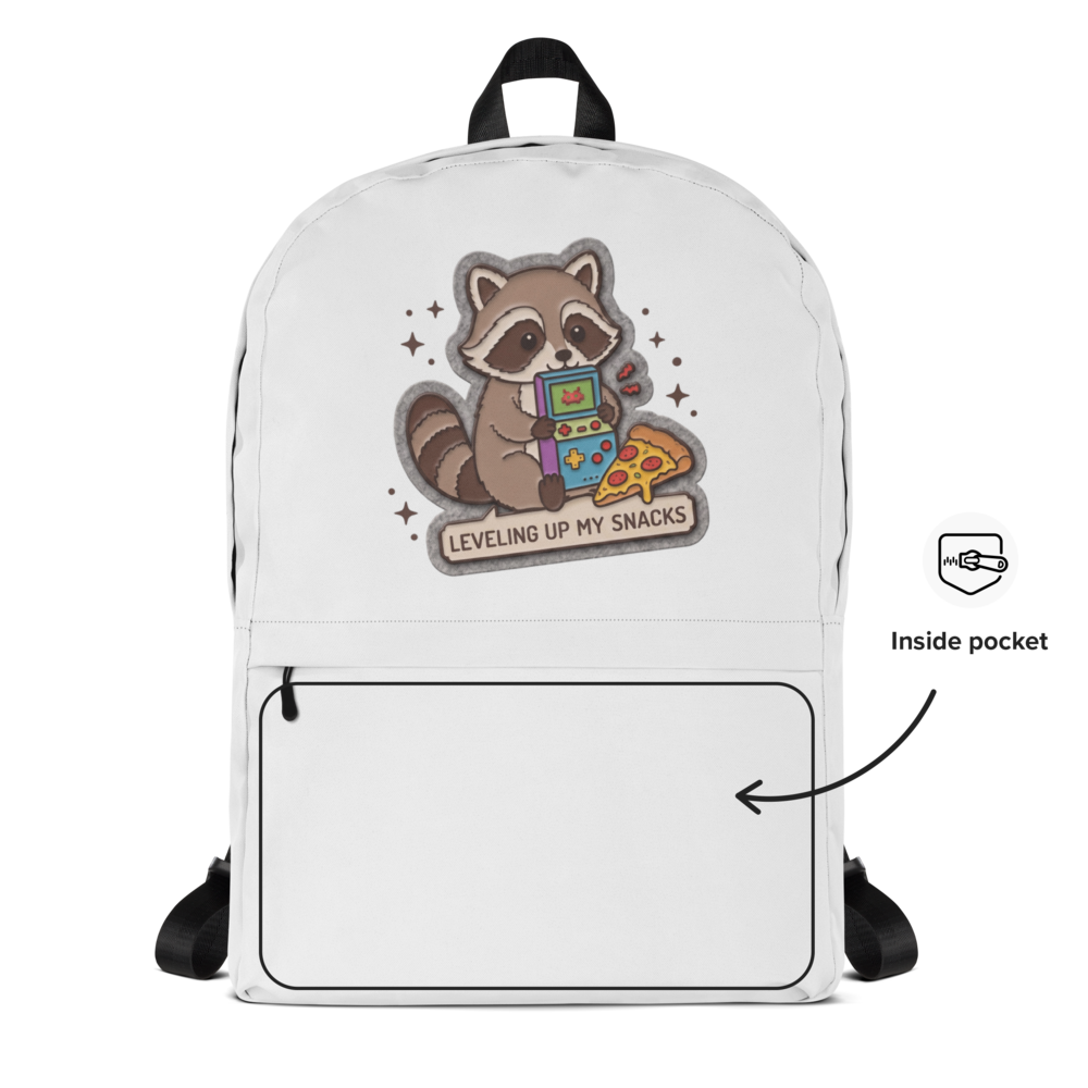 Retro Arcade Raccoon - Leveling Up My Snacks Mug thumbnail 2