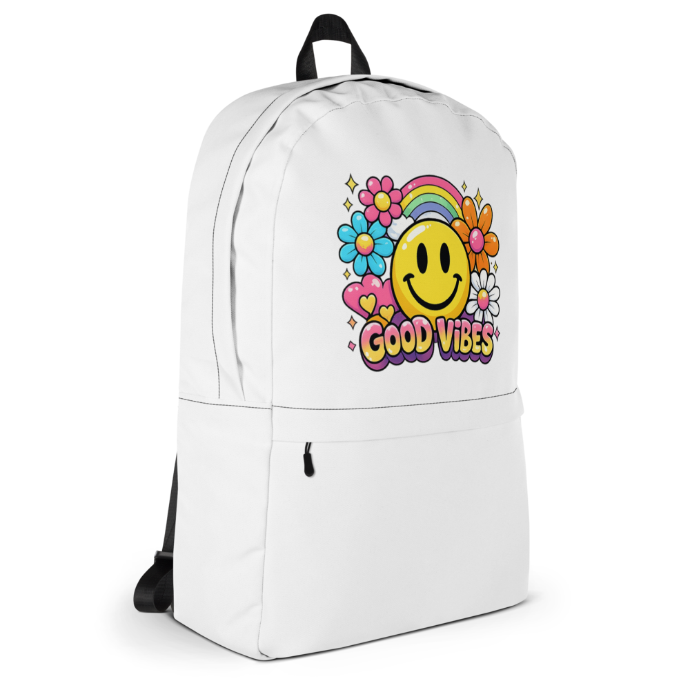 Good Vibes Smiley Print Backpack thumbnail 4