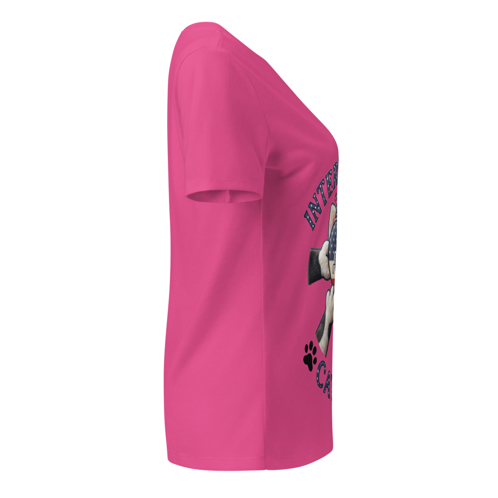 Women's Relaxed V-Neck T-Shirt CAT DAY pink thumbnail 4