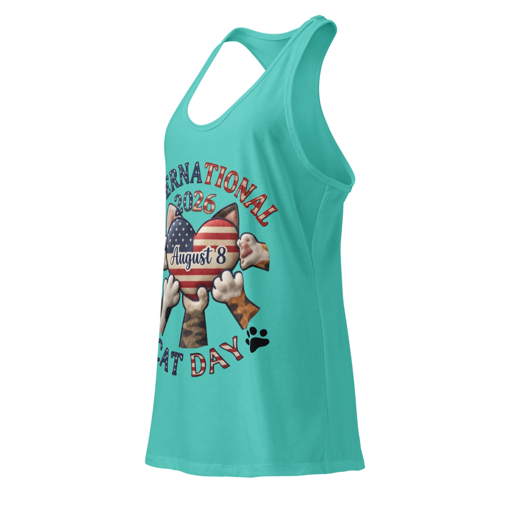 Women's Ideal Racerback Tank Top CAT Day thumbnail 3
