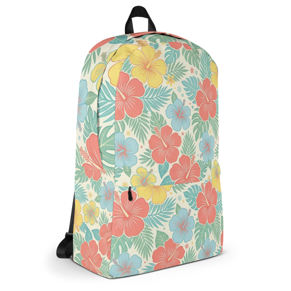 Retro Floral Backpack All-Over Print Backpack thumbnail 3