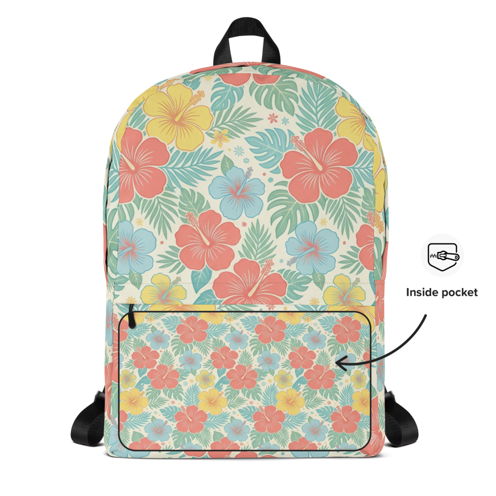Retro Floral Backpack All-Over Print Backpack thumbnail 4