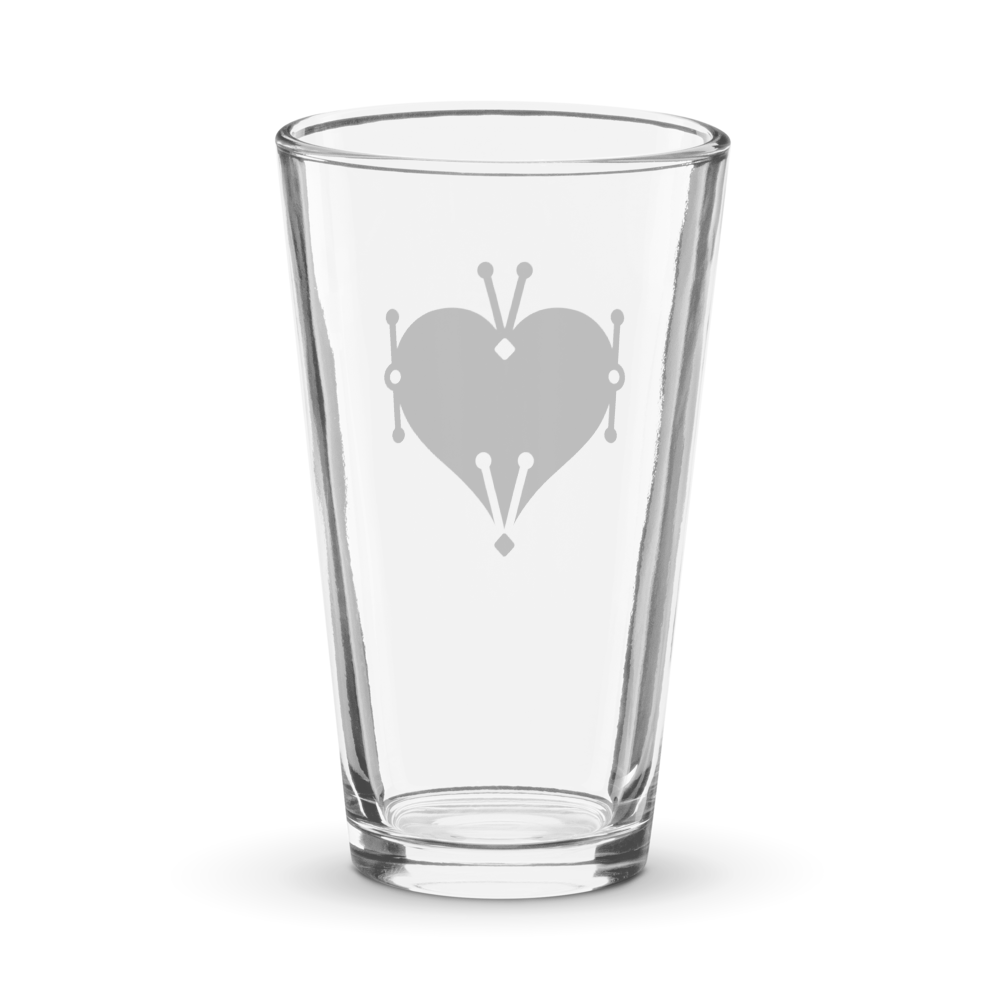 I Heart Vectors Drinking Glass thumbnail 2