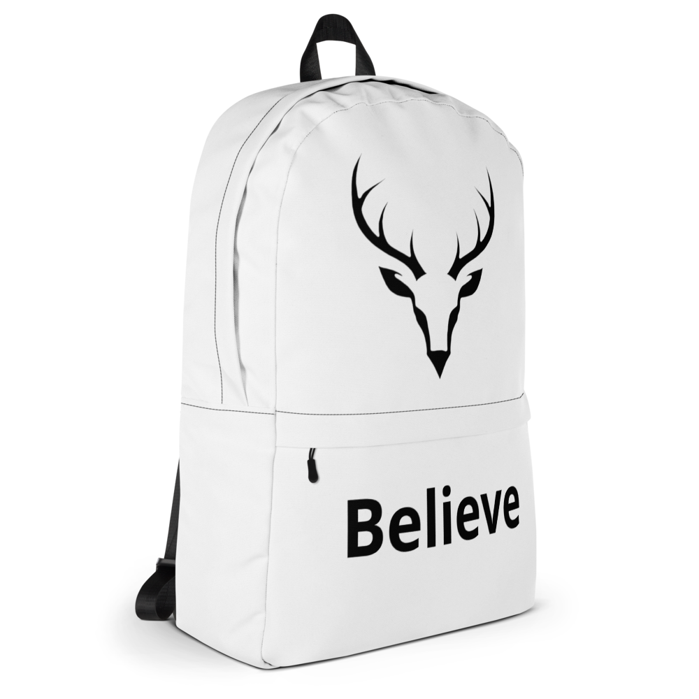 Believe Deer Head All-Over Print Backpack. thumbnail 4