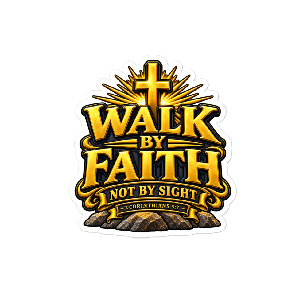 WALK BY FAITH NOT BY SIGHT – 2 Cor 5:7 Sticker