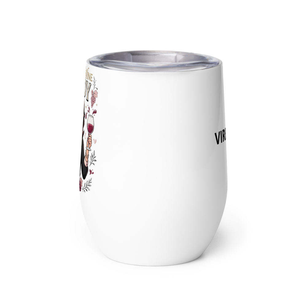 Funny Wine Lady Luxury Wine Tumbler Gift vireon  thumbnail 3