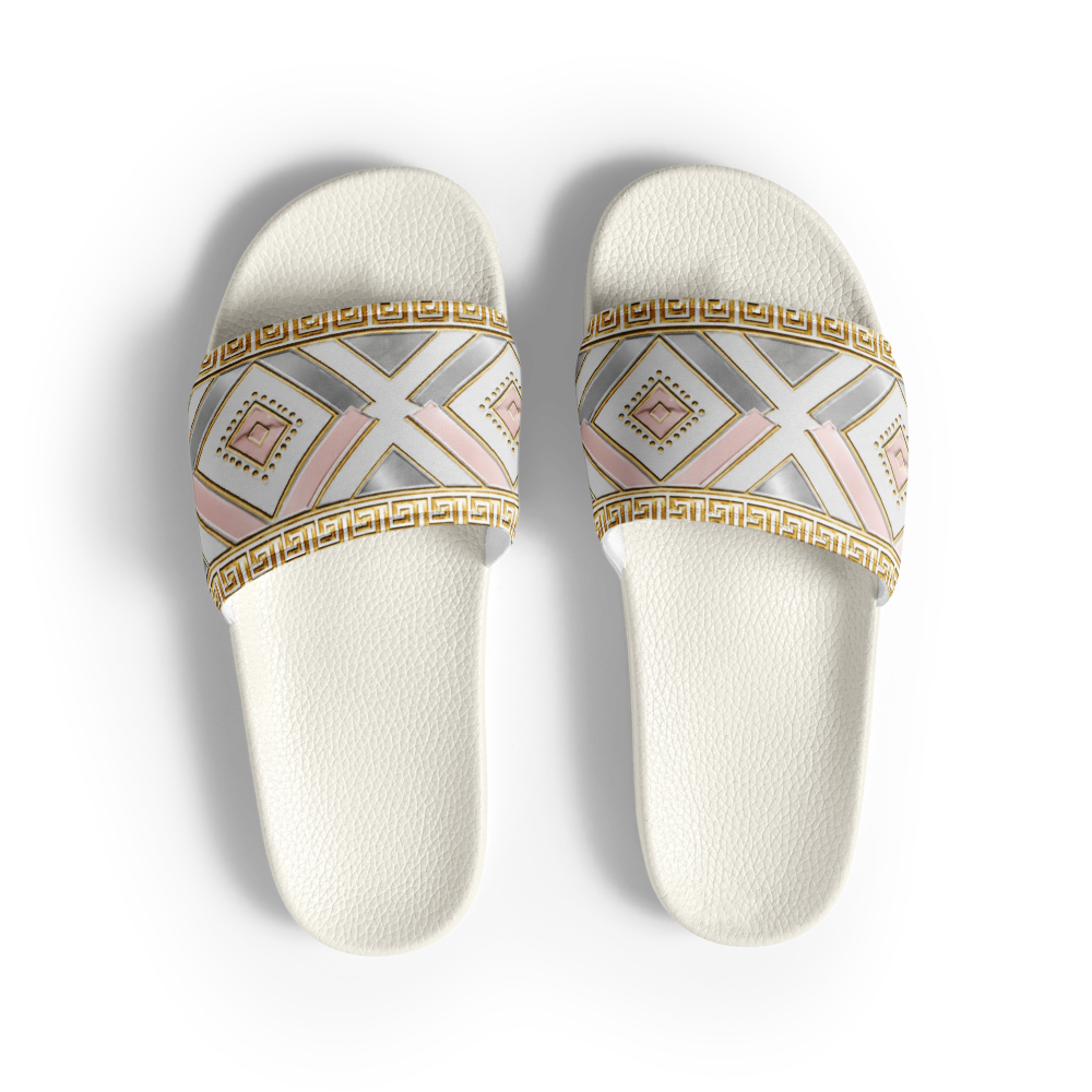 VIREON Luxe Pink Silver Gold Geometric Slides thumbnail 2