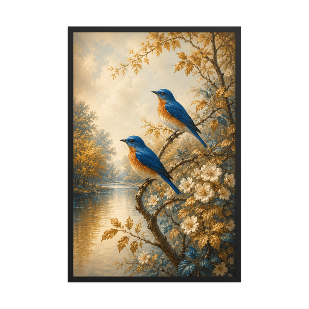 Bluebird Vintage Botanical Wall Art – Elegant Bird thumbnail 2