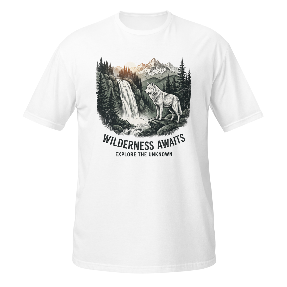Wilderness Awaits Wolf Nature Graphic Tee thumbnail 3
