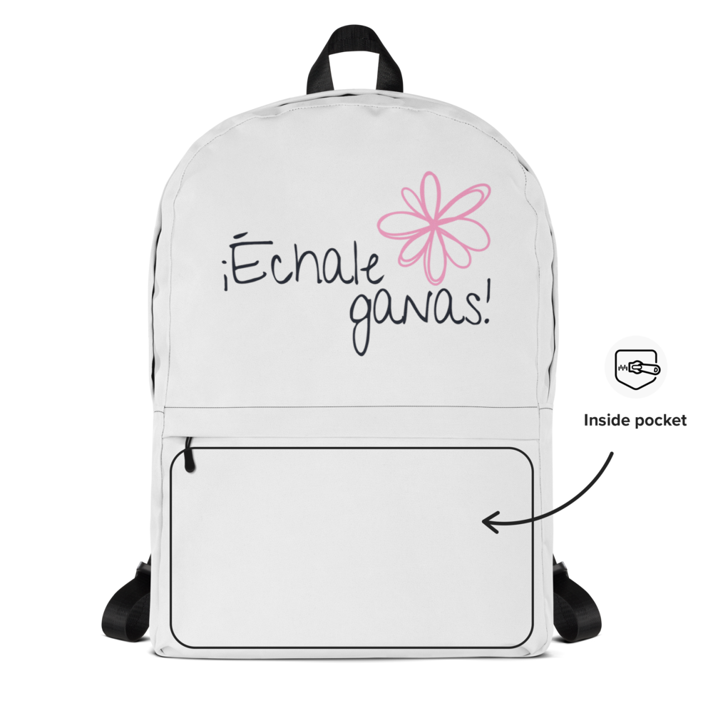Echale Ganas Floral Minimalist Backpack - Pink thumbnail 2