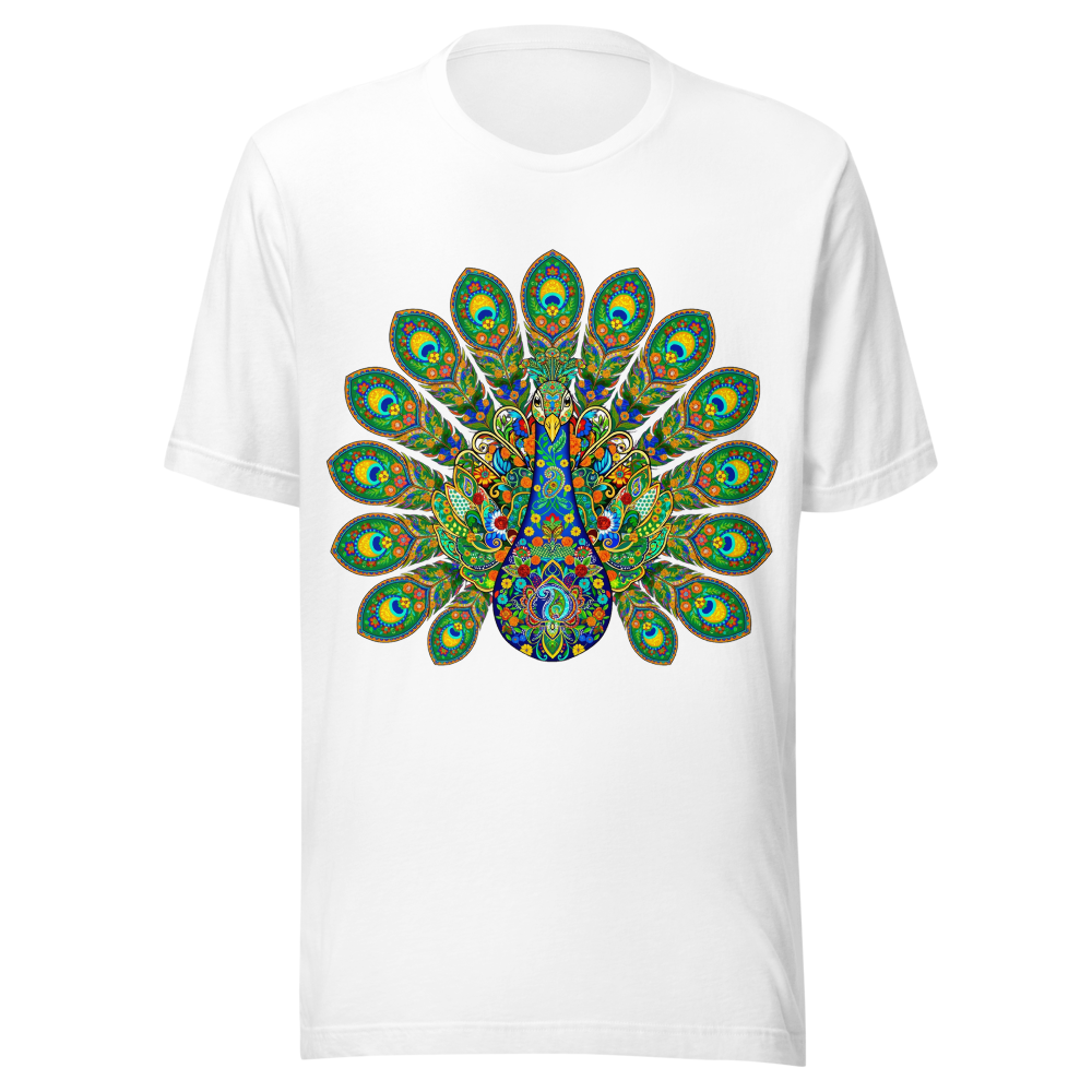 Pakistan Truck Art Peacock - Folk Art T-Shirt thumbnail 2