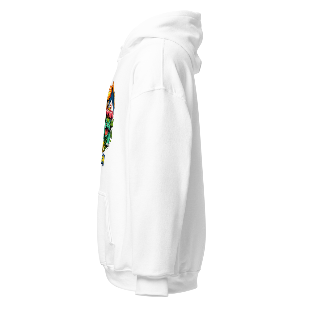 Retro Kanto Starters Unisex Heavy Blend White Hood thumbnail 3