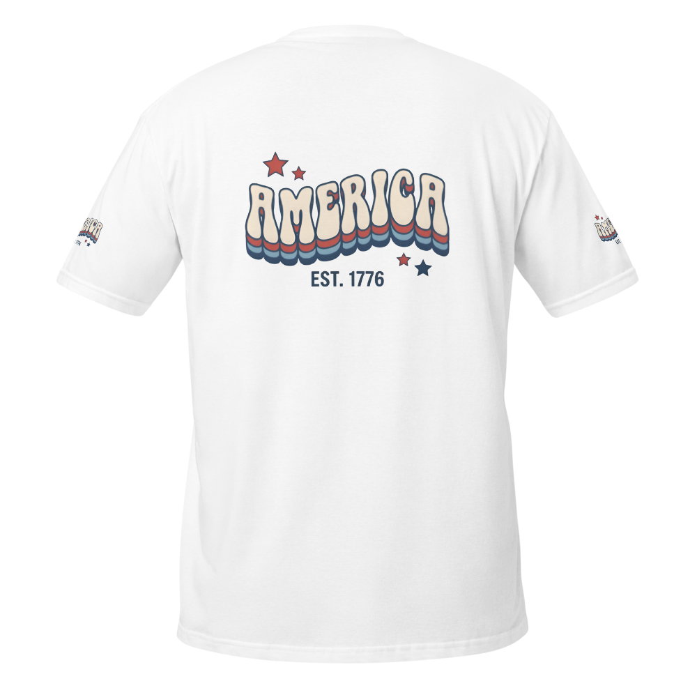 Retro America Est 1776 Minimalist Unisex T-Shirt thumbnail 2