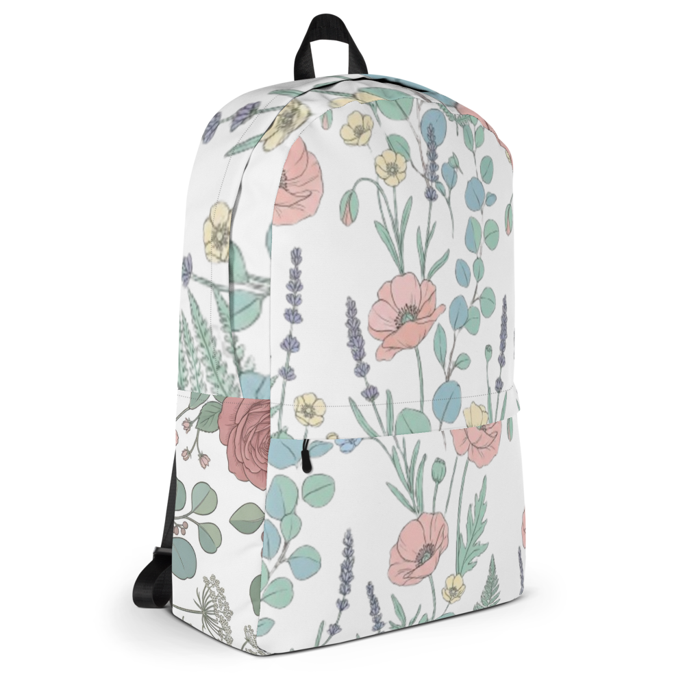 Elegant Wildflower Floral All-Over Print Backpack thumbnail 4