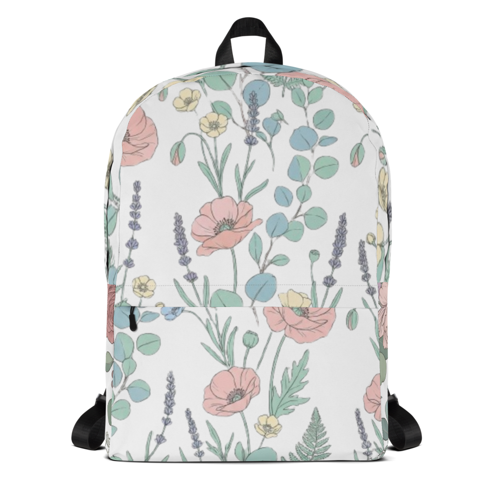 Elegant Wildflower Floral All-Over Print Backpack thumbnail 2