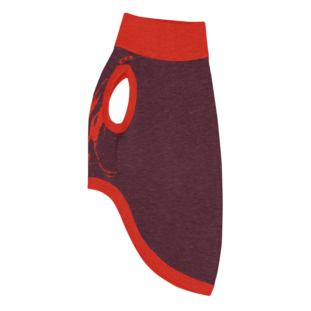 Red and maroon dog sweater  thumbnail 10