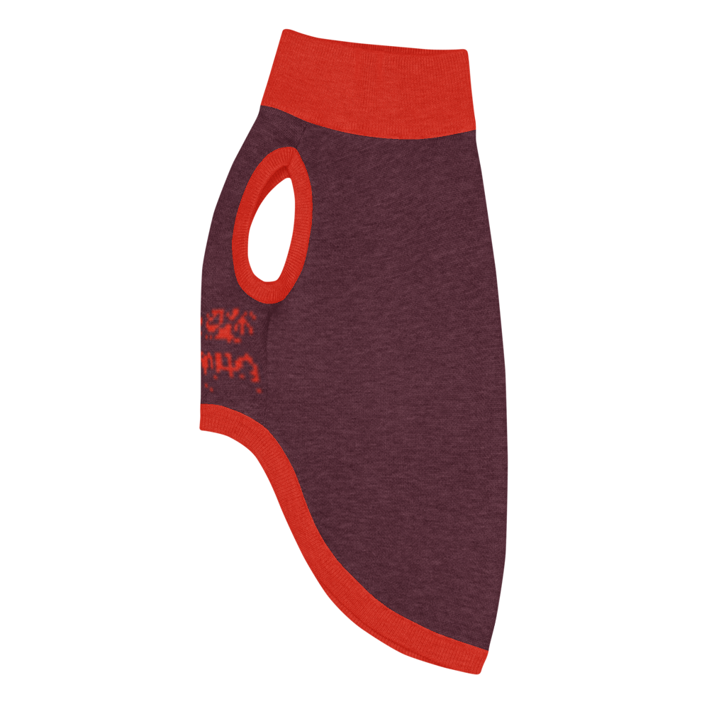 Red and maroon dog sweater  thumbnail 3