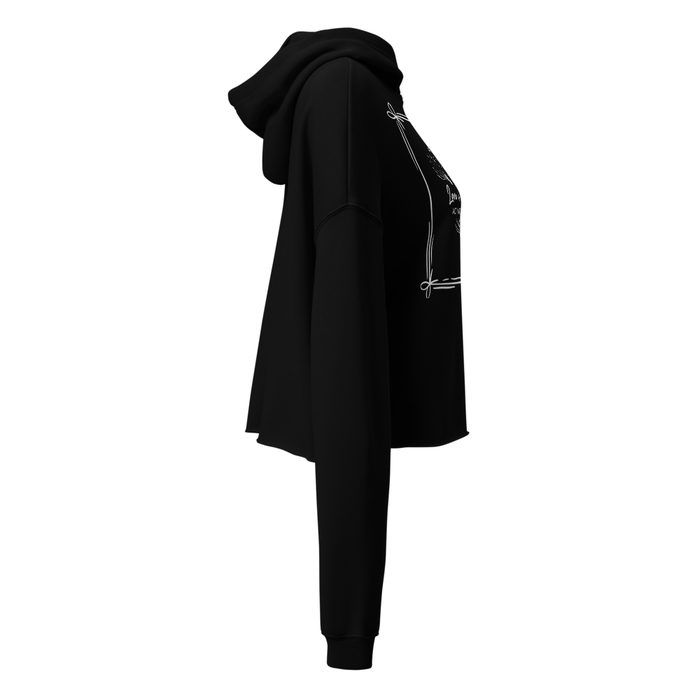 Women’s Black Cropped Hoodie – Cute Minimal Graphi thumbnail 3