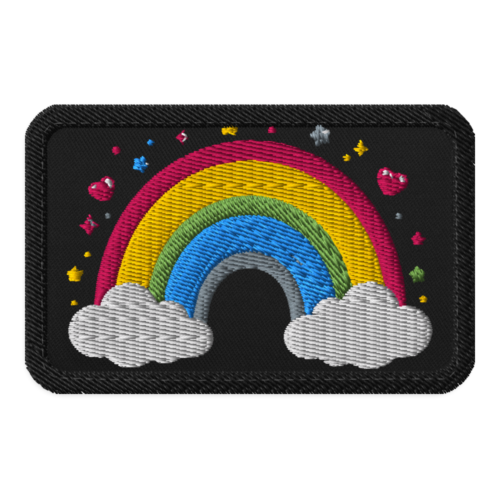 Cute Rainbow & Clouds Black Backpack for Girls  thumbnail 3