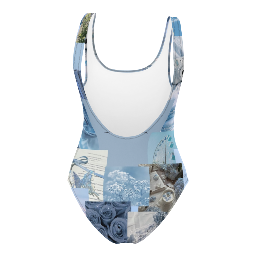 Aesthetic Blue💙🌊Collage One-Piece Swimsuit thumbnail 4