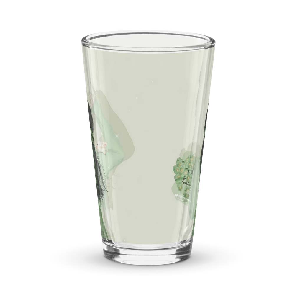 Sage Green Anime Girl Pint Glass 16oz thumbnail 4