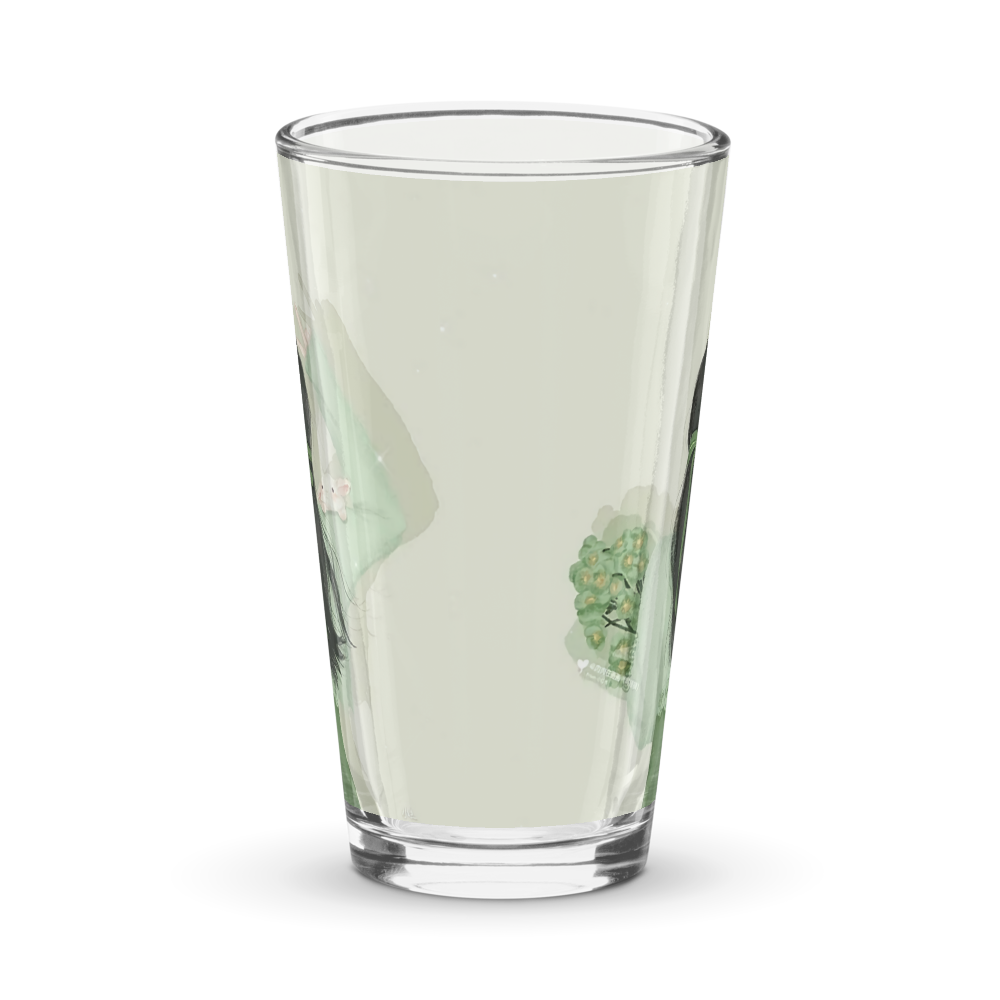Sage Green Anime Girl Pint Glass 16oz thumbnail 3