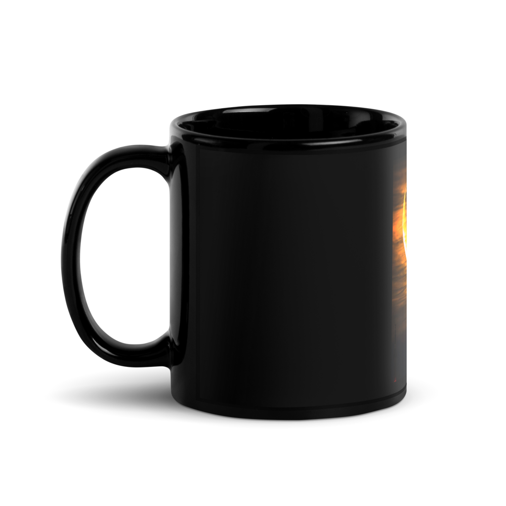 Aesthetic Moon Tower Mug - Black 🖤 Glossy  thumbnail 2