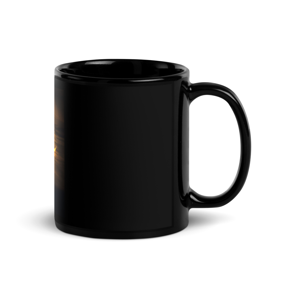 Aesthetic Moon Tower Mug - Black 🖤 Glossy  thumbnail 3