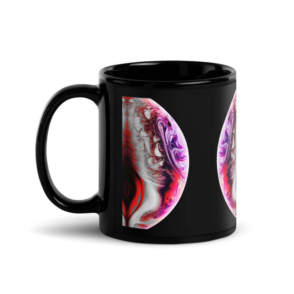 Black Glossy Mug - Abstract Galaxy Art thumbnail 2