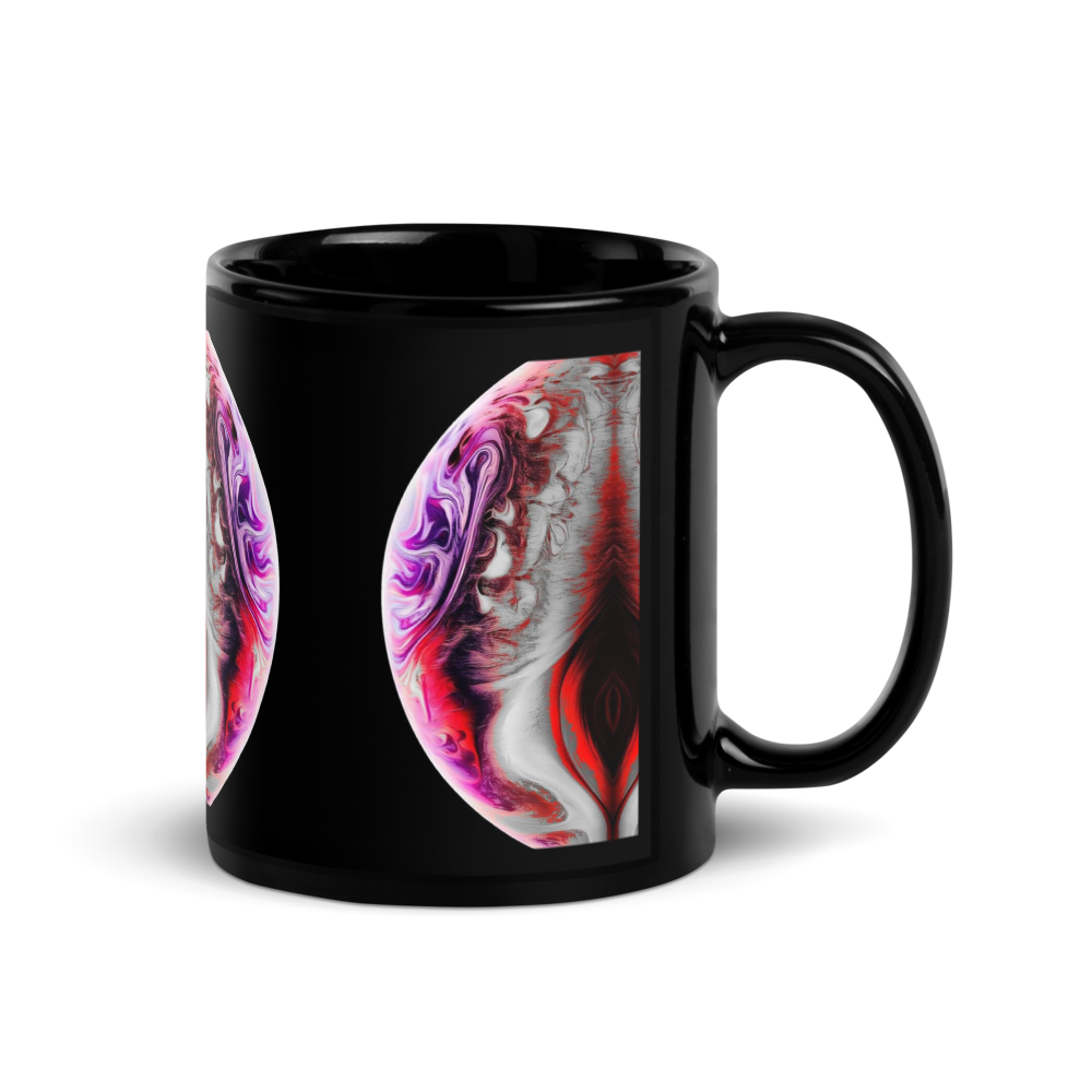 Black Glossy Mug - Abstract Galaxy Art thumbnail 3