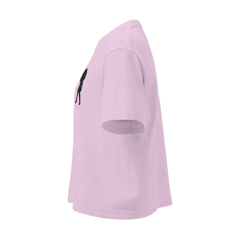 Pink Boxy Crop Tee- Minimal Women's Tshirt thumbnail 3
