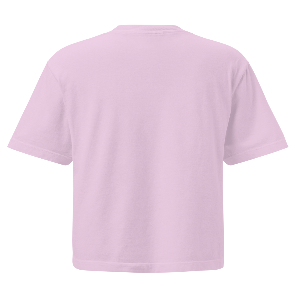 Pink Boxy Crop Tee- Minimal Women's Tshirt thumbnail 2