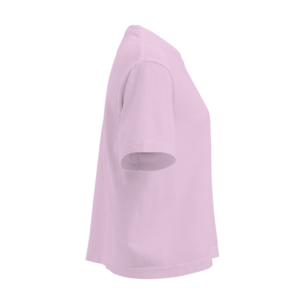 Pink Boxy Crop Tee- Minimal Women's Tshirt thumbnail 4