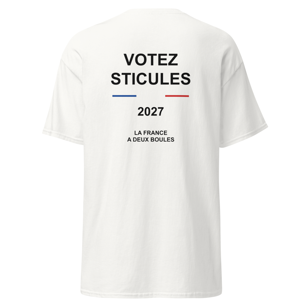 T-shirt "votez sticules" Imprimé avant-arrière thumbnail 4