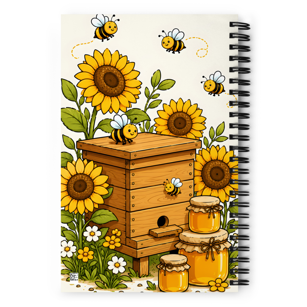 Bee Happy Coloring-Style Notebook – Sunflower Hone thumbnail 2