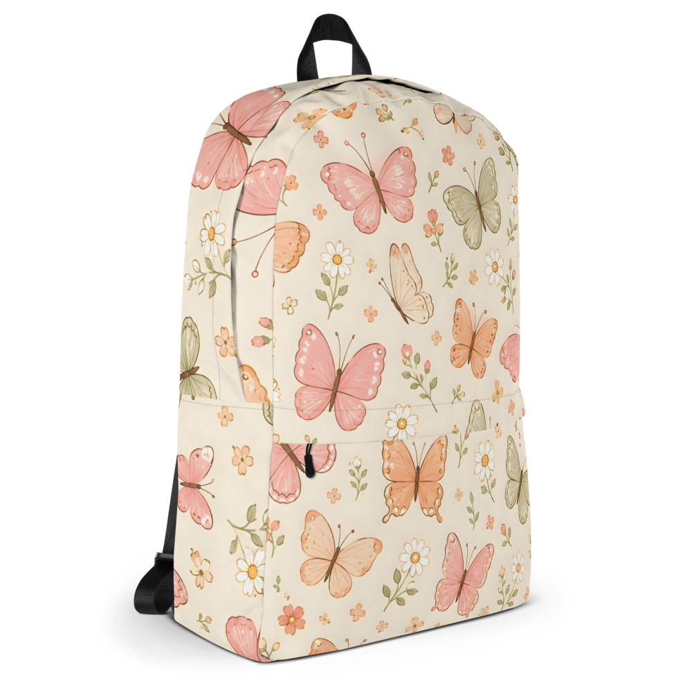Pastel Butterfly Garden All-Over Print Backpack thumbnail 3