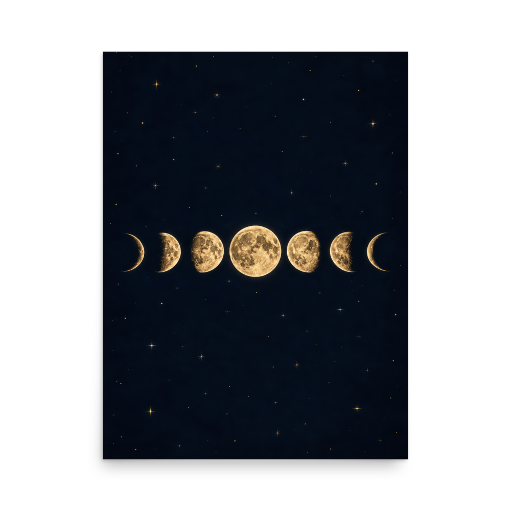 Moon Phases Fine Art Poster